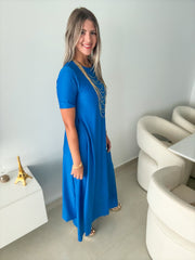 PIA BLUE SHORT SLEEVES TOP & PANT SET