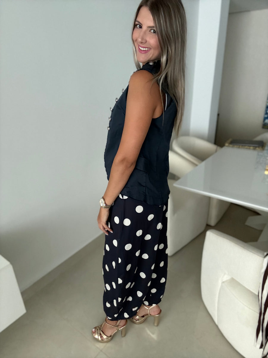 POLKA DOT BARREL PANTS