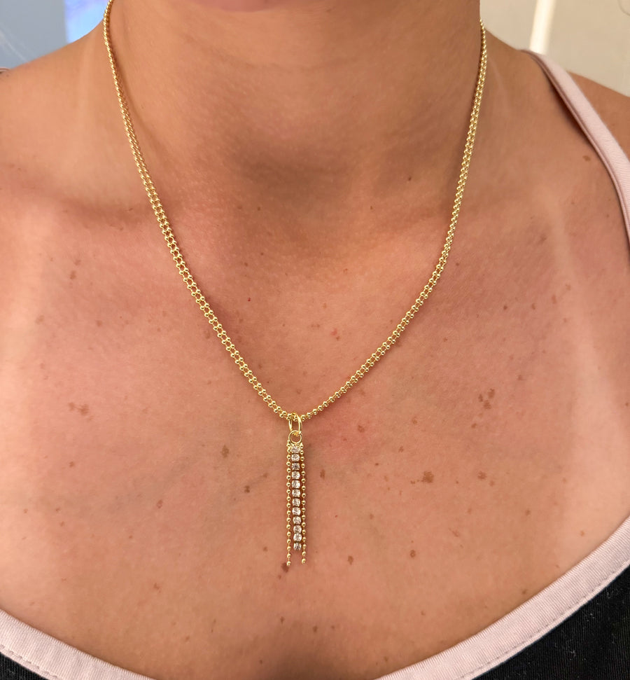 DELICATE BALL/RHINESTONES NECKLACE