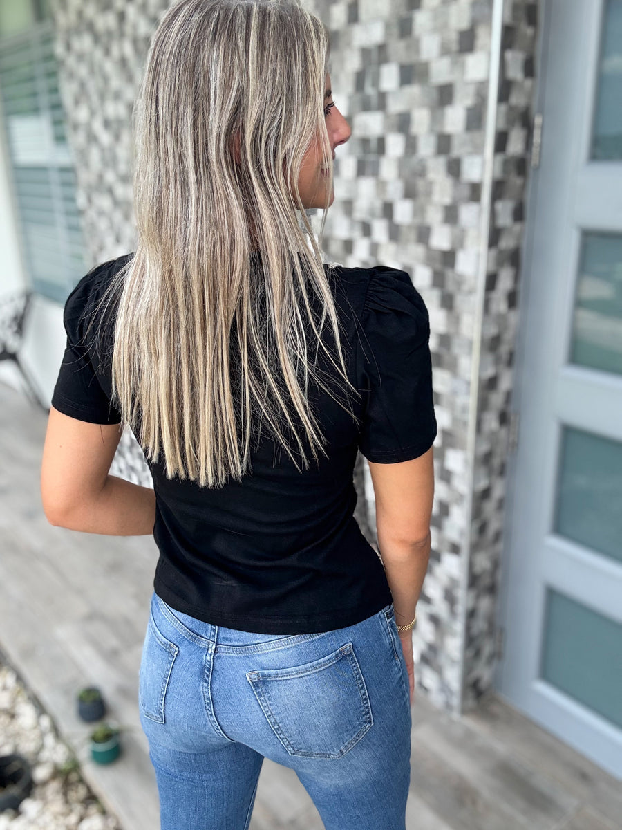 BLACK ANIMAL PRINT VEST THSIRT BLOUSE