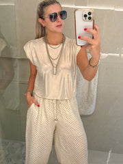 METALLIC GOLD STRETCHY BLOUSE
