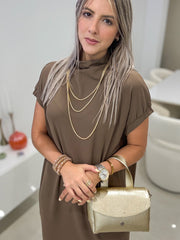 MOCHA OVERSIZED STRETCHY DRESS