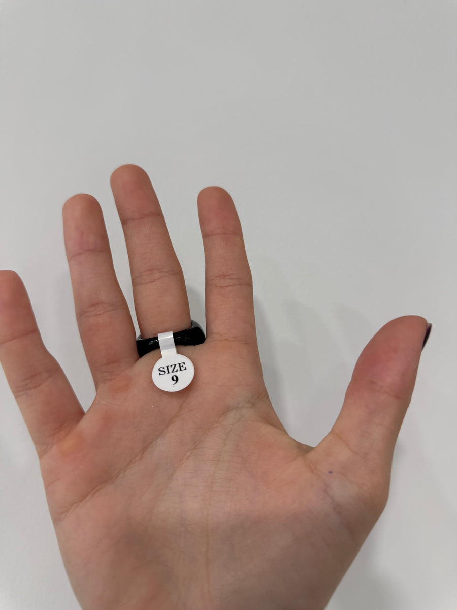 BLACK COATED BOLD RING