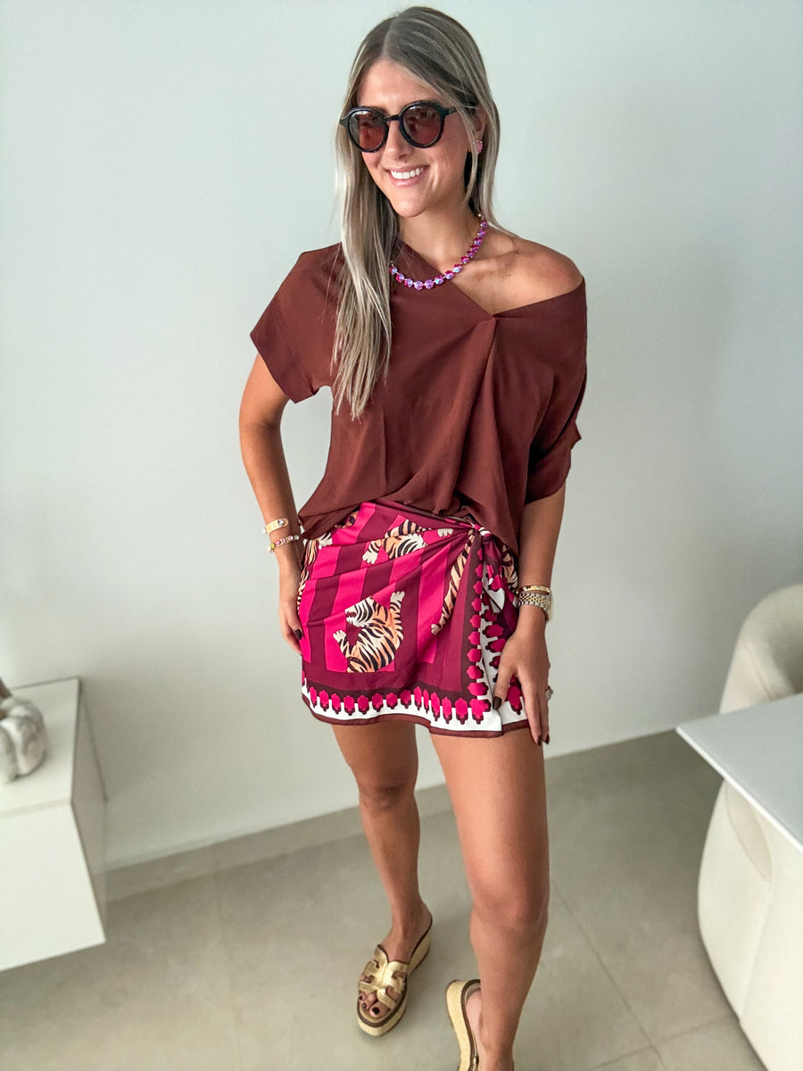 TIGER SHORT PRINTED SKIRT