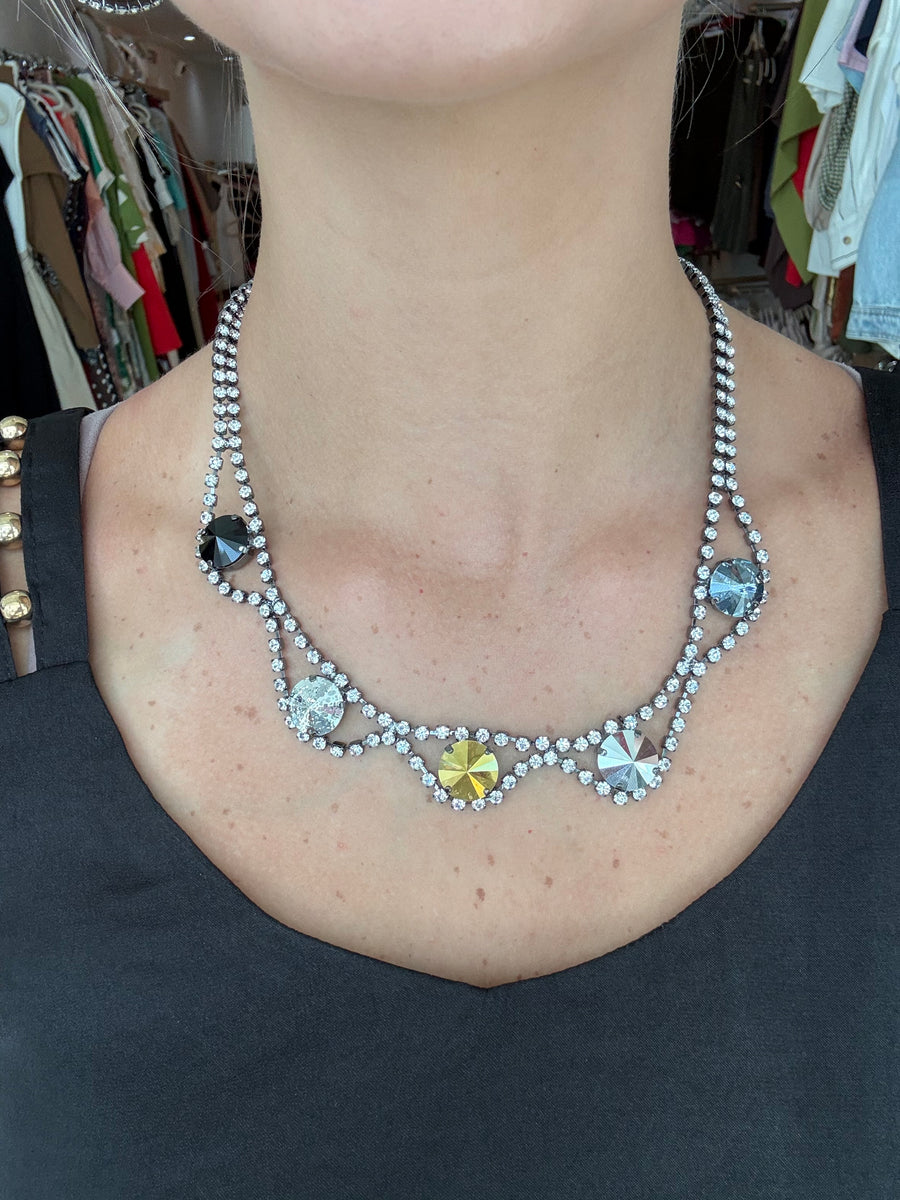 WHEELER NECKLACE IN MIXED METALLICS / GUNMENTAL