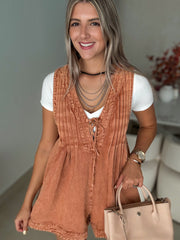 BRICK COLOR ROMPER
