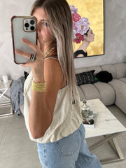 TAUPE BUBBLE CAMI TOP