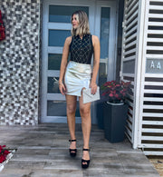 SILVER METALLIC SKIRT