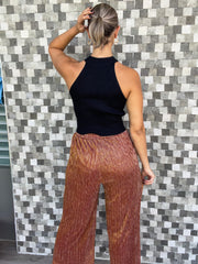 RUST LUREX METALLIC PALAZZOS