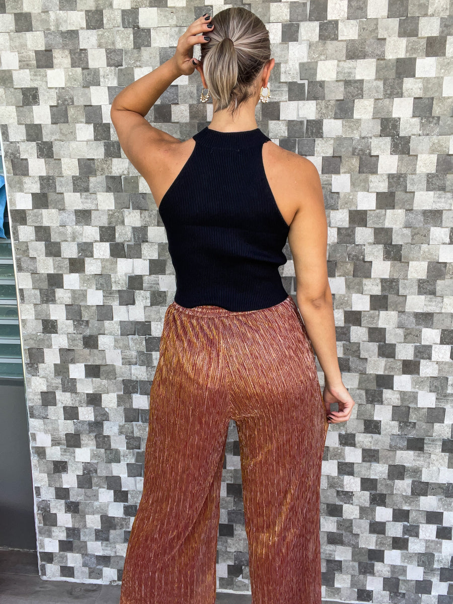 RUST LUREX METALLIC PALAZZOS