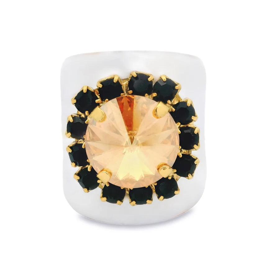 JACCI RING WHITE/GOLD/BLACK