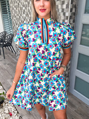 FLORAL PRINTED SHORT DRESS