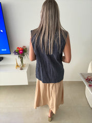 DENIM SEQUIN ELEGANT CARDIGAN