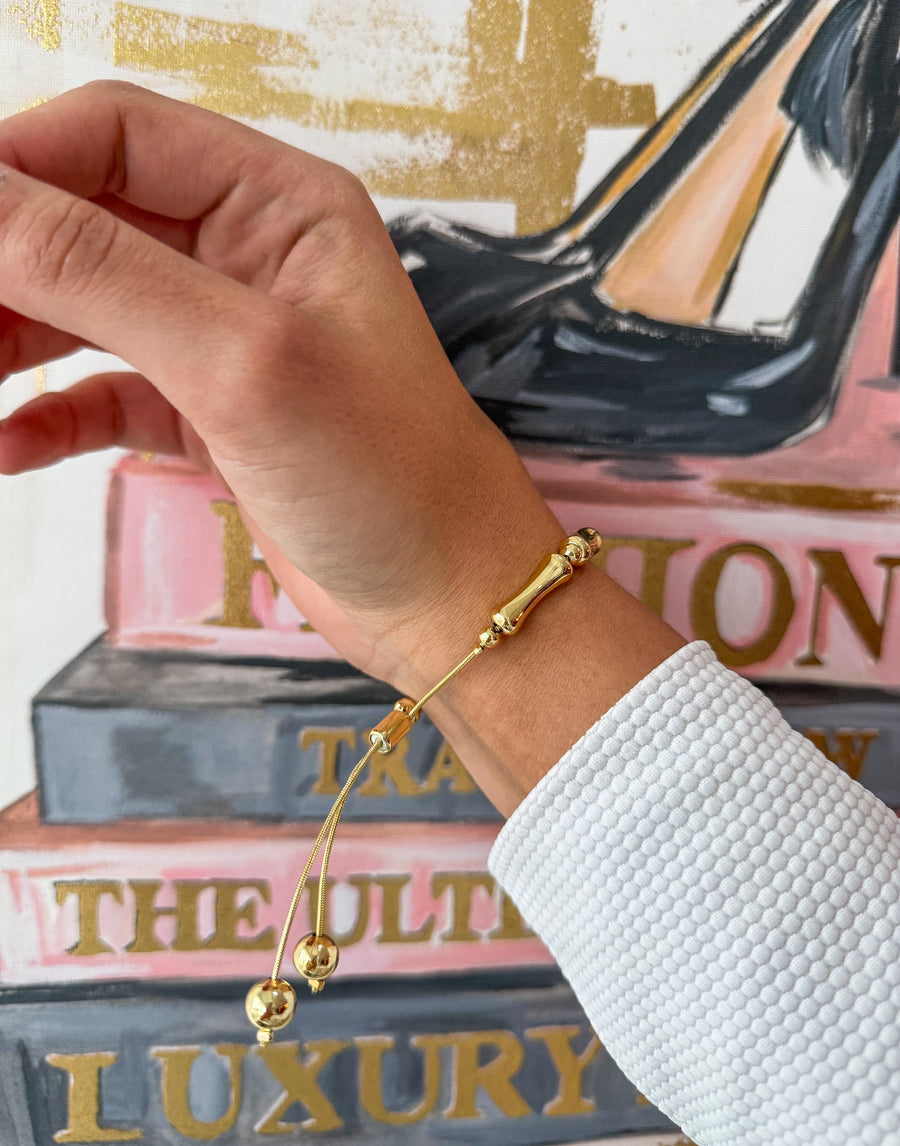 GOLD BAMBOO ADJUSTABLE BRACELET