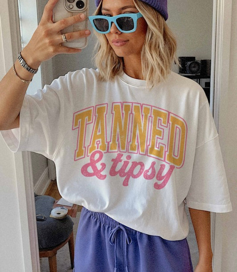 "TANNED & TIPSY" T-SHIRT