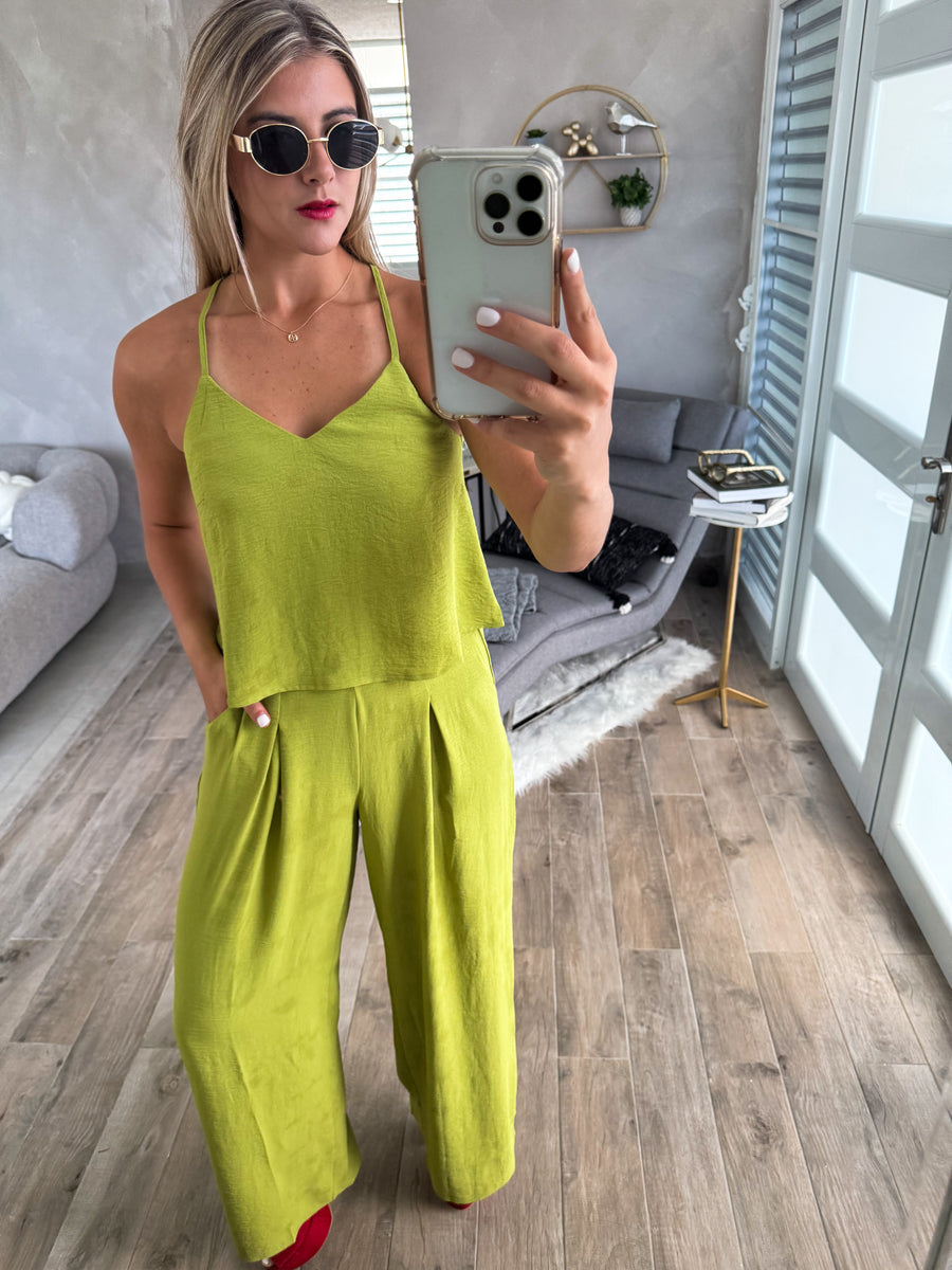 LIME GREEN TOP & PANT SET