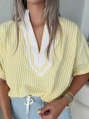 YELLOW STRIPED TUNIC TOP
