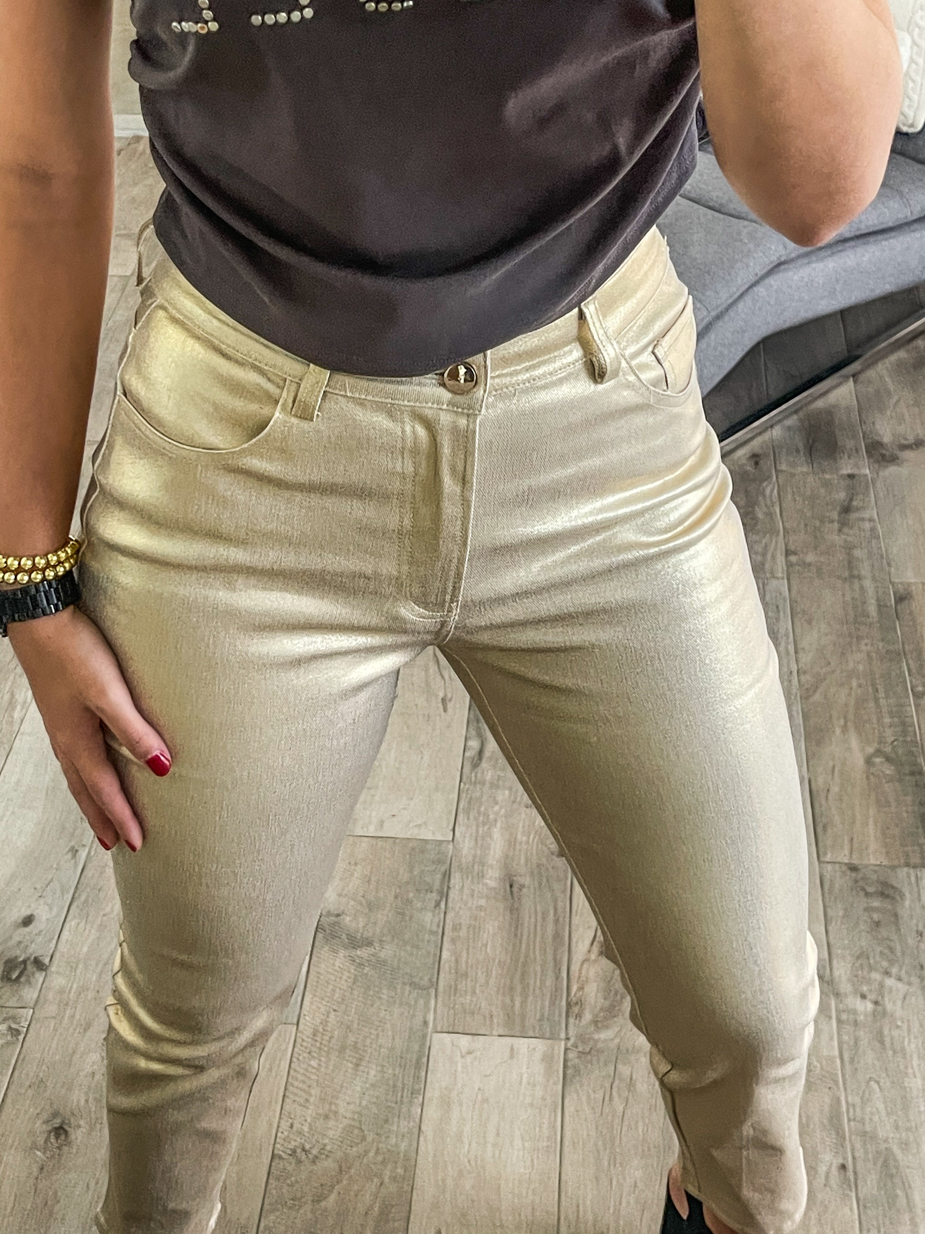 GOLD METALLIC JEANS