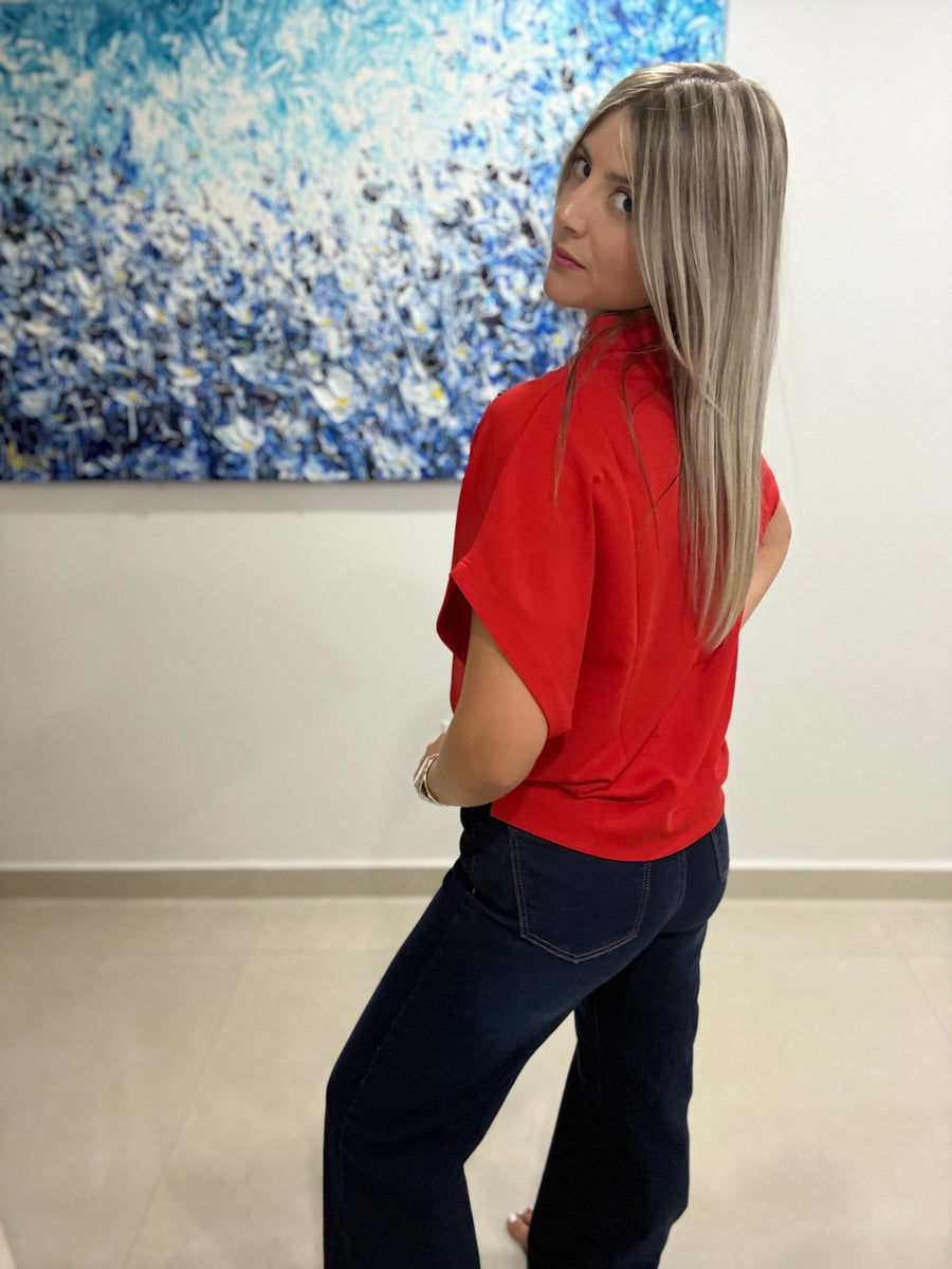RED TOMATO MOCK NECK BLOUSE