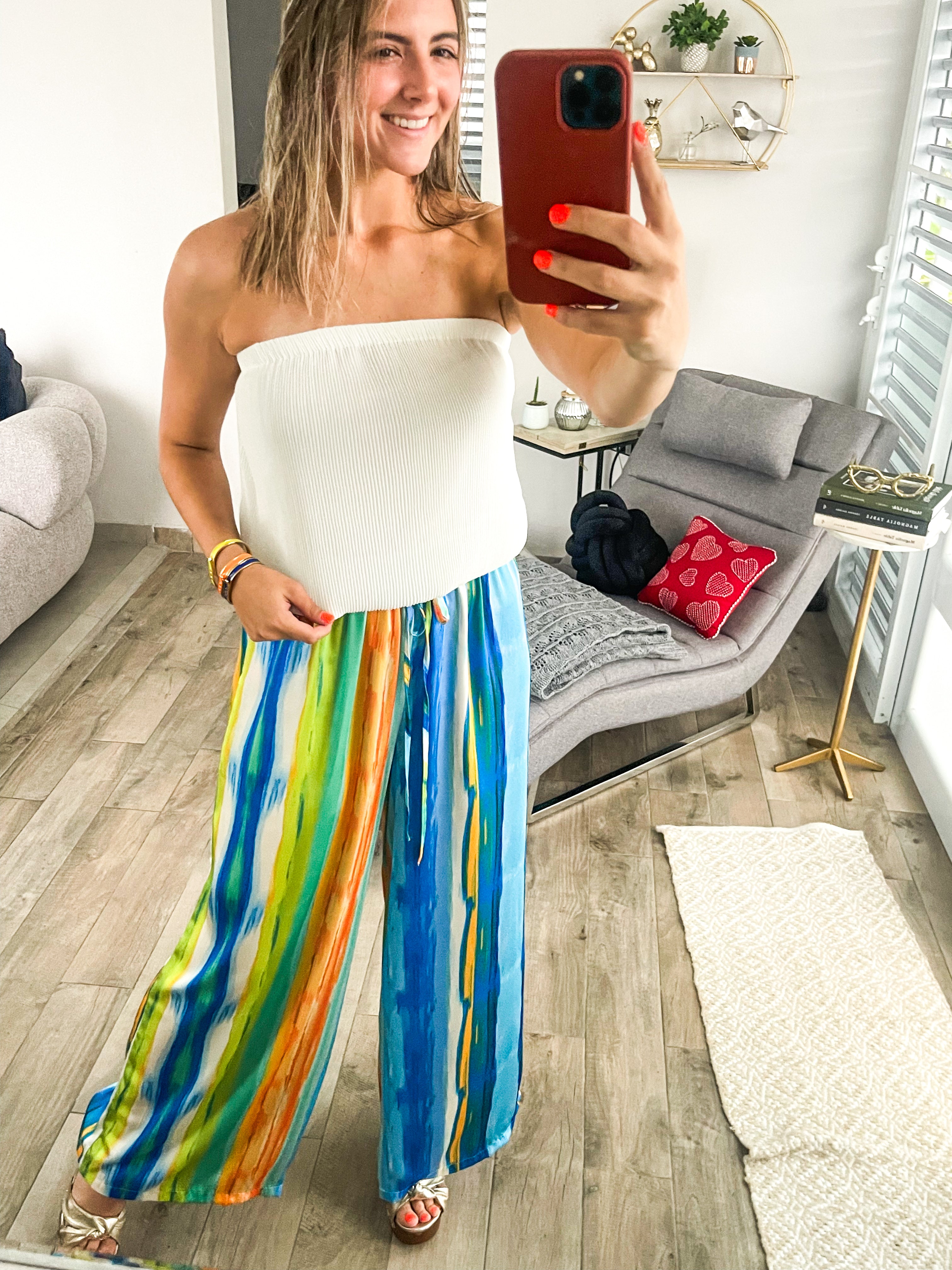 WHITE PLEATED TUBE TOP