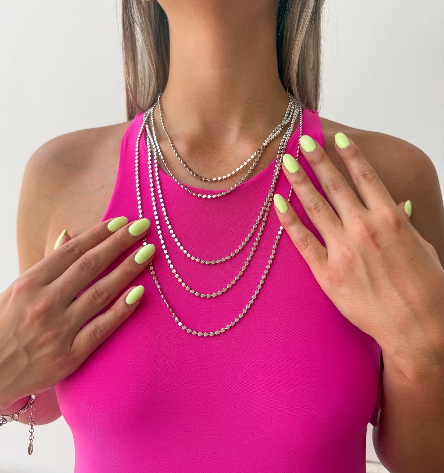 SILVER PAMPAS LAYERED NECKLACE