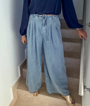 DENIM WIDE LEG PANTS