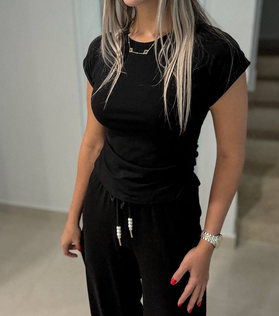 BLACK TRAVEL STRETCHY SET