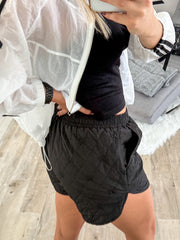 RIBBON EMBROIDED QUILTED SHORTS