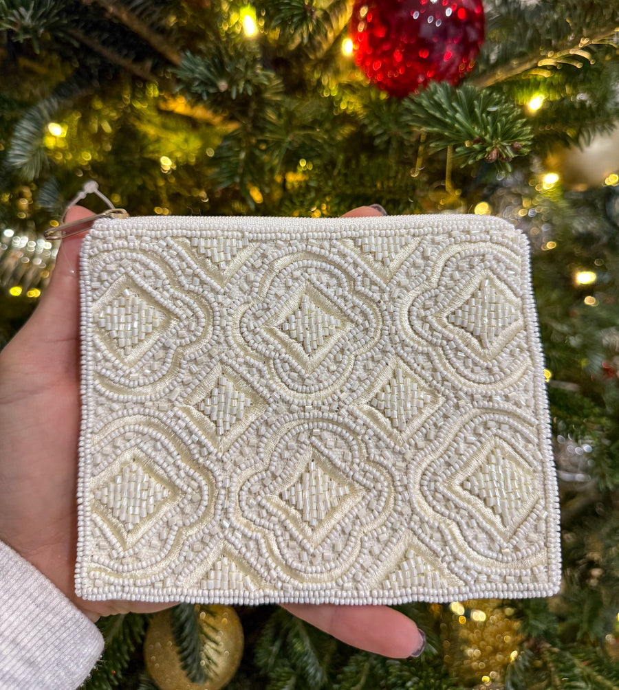 WHITE/IVORY COIN BAG