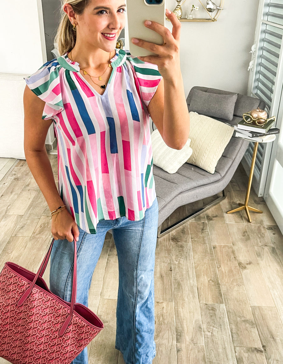 PINK PRINTED BLOUSE