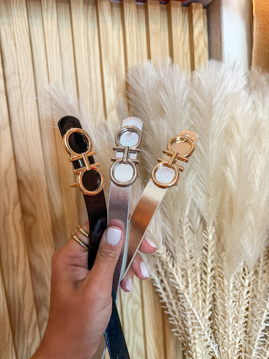 THIN METAL BUCKLE BELTS