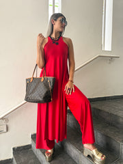 PIA RED RACERBACK TOP & PANT SET