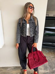 BLACK TIE CUFF PANTS