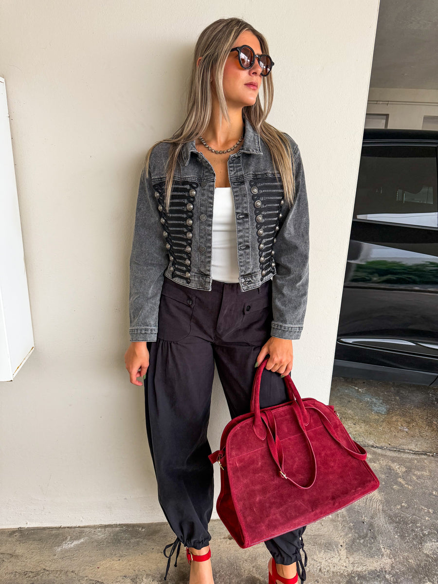 BLACK TIE CUFF PANTS