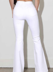 WHITE SLIM STRETCHY FLARE JEANS