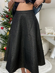 BLACK/GOLD HOUNDSTOOTH SKIRT