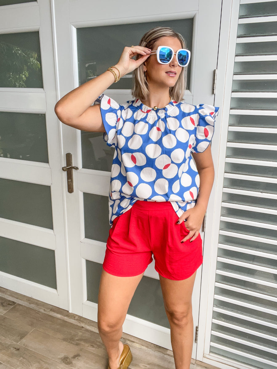 RED BACK ELASTIC SHORTS