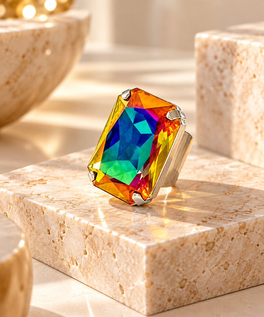 SOLEIL RING IN MAJESTIC GREEN BRANDY