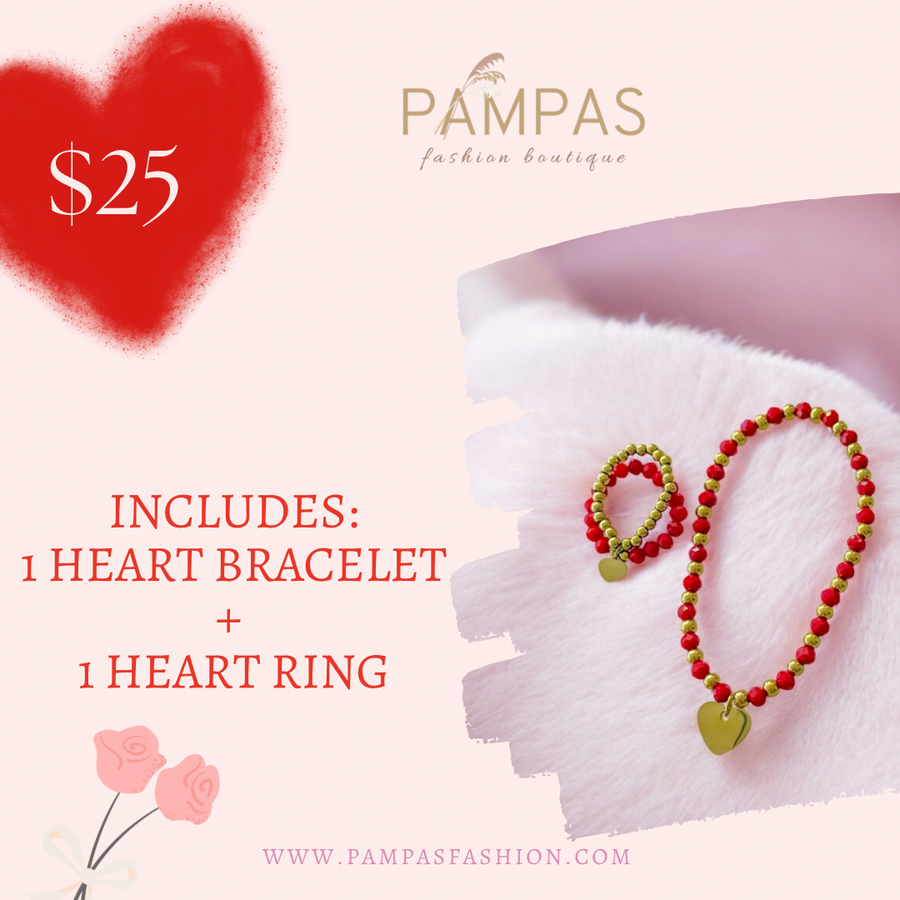 RED HEART BRACELET & RING