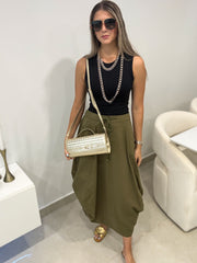 OLIVE CARGO SKIRT