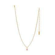 SINGLE MINI CROSS NECKLACE IN LIGHT ROSE