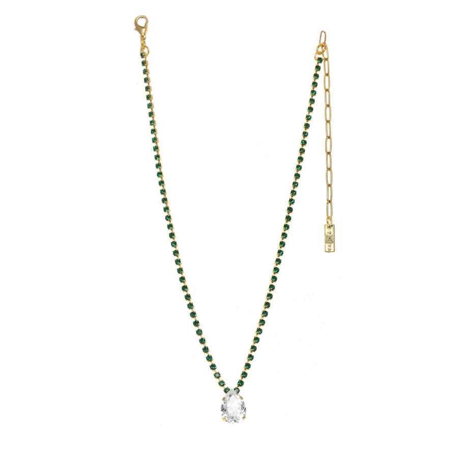 CLEAR/EMERALD GREEN MILLI NECKLACE