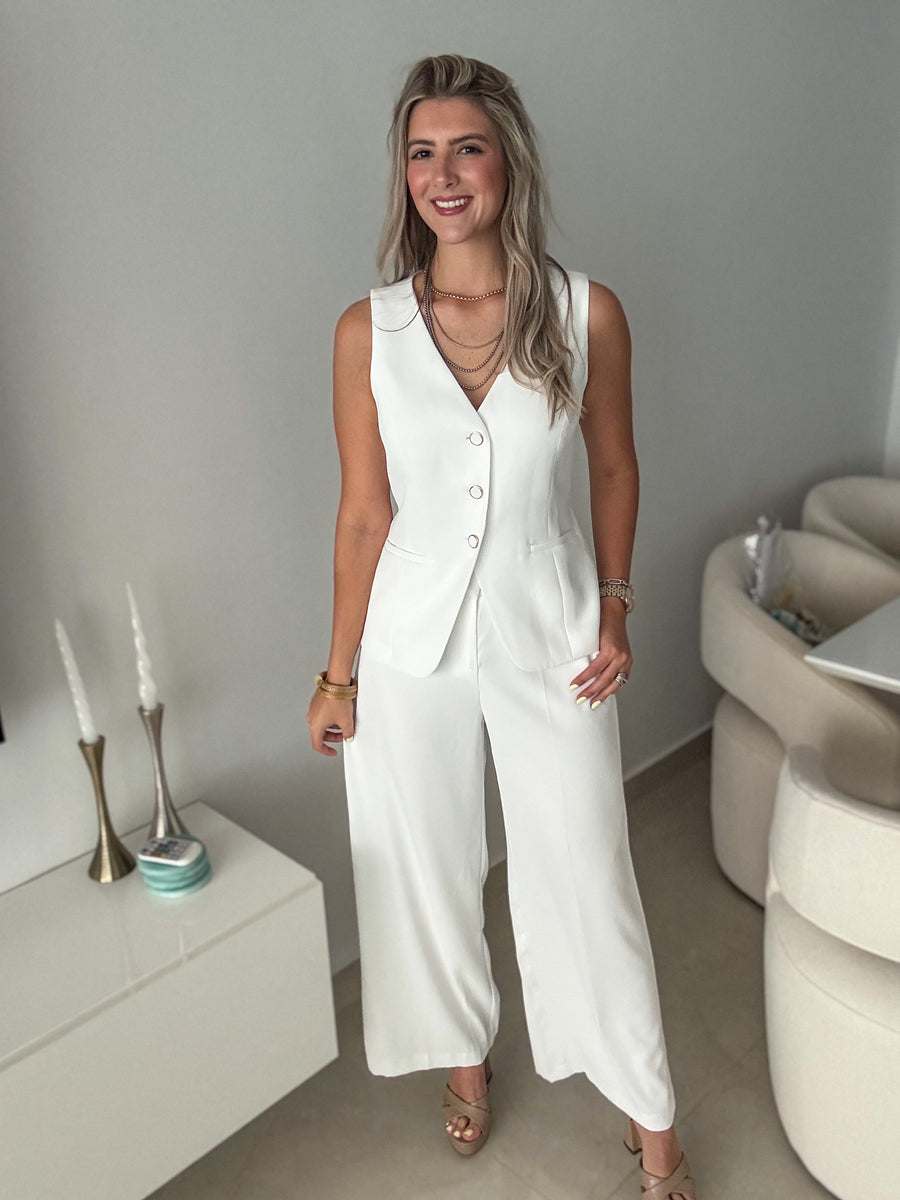 WHITE TAILORED PANTS