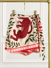 RED LEOPARD SKORT