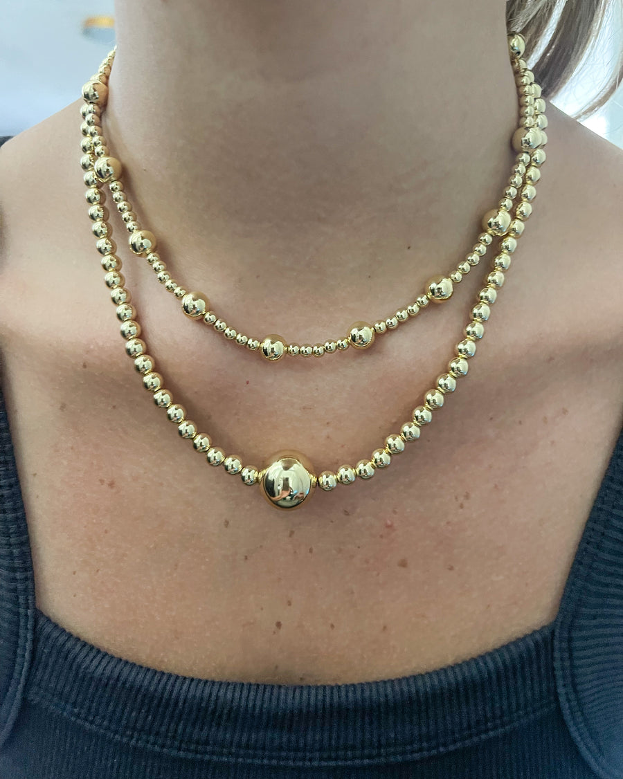 GOLD BALL NECKLACES