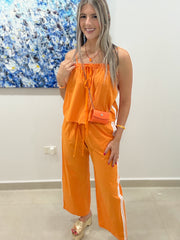ORANGE TOP AND PANT SET