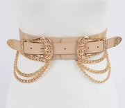 MULTI METAL CHAIN LAYERED STRETCH BELT