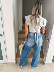 NAPOLEON SILVER DETAILED STRETCHY JEANS