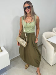 OLIVE CARGO SKIRT