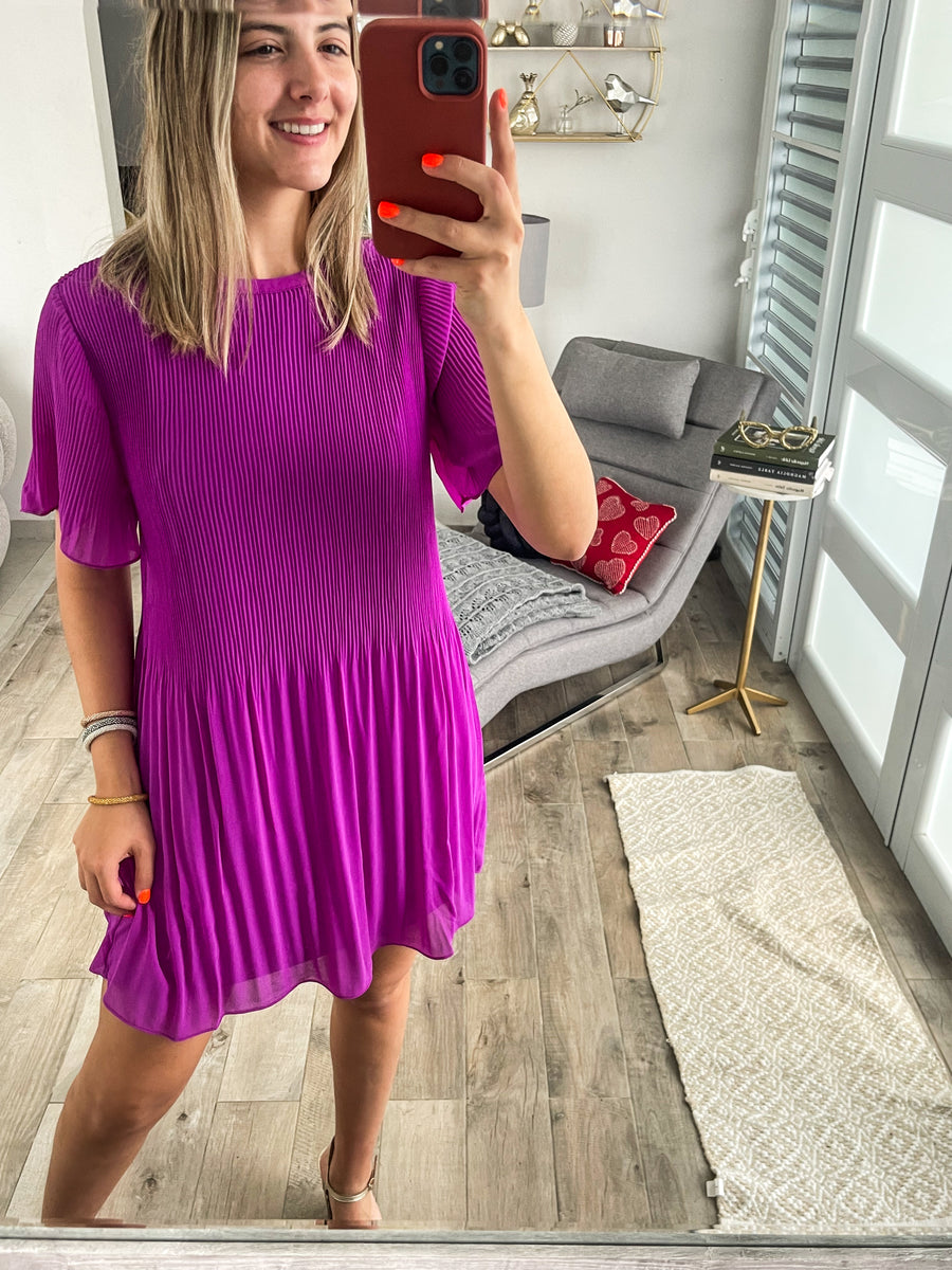 VIOLET PLEATED DRESS